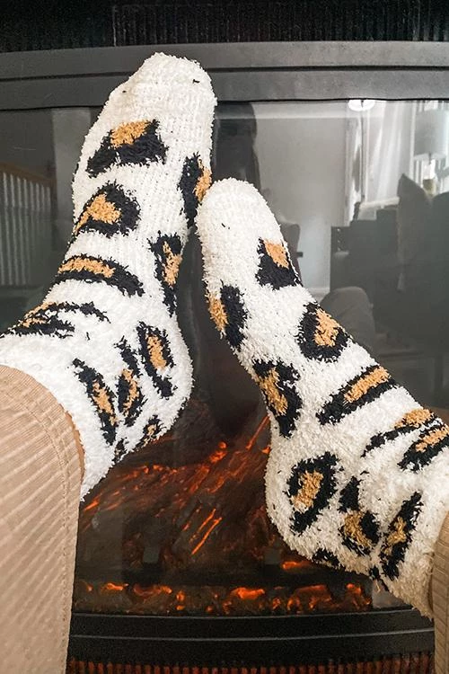 Levency New In Leopard Pattern Coral Fleece Socks 8 Levency New In Leopard Pattern Coral Fleece Socks
