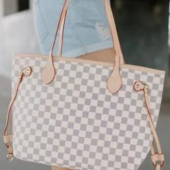 Levency Check Tote Handbag With Clutch Wallet New In