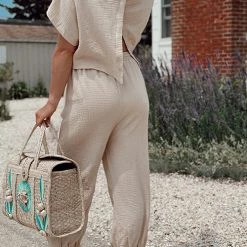 Levency Slit Back Solid Drawstring Jumpsuit 32 Levency Slit Back Solid Drawstring Jumpsuit