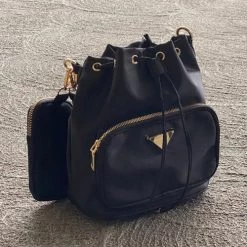 Levency New In Nylon Adjustable Strap Bucket Bag