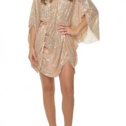 Levency V Neck Sequins Backless Bat Ruched Mini Dress New In 40 Levency V Neck Sequins Backless Bat Ruched Mini Dress New In