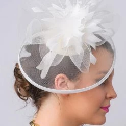 Levency Feather Mesh Fascinator New In