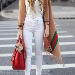 Levency Stripe Bat Sleeve Tassel Cardigan New In 25 Levency Stripe Bat Sleeve Tassel Cardigan New In