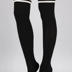 Levency Stripe Weave Over Knee Socks 19 Levency Stripe Weave Over Knee Socks