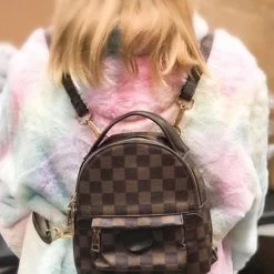 Levency Luxe Checkered Mini Backpack 20 Levency Luxe Checkered Mini Backpack