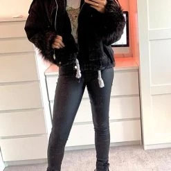 Levency Detachable Fuzzy Faux Fur Collar Denim Coat New In 63 Levency Detachable Fuzzy Faux Fur Collar Denim Coat New In