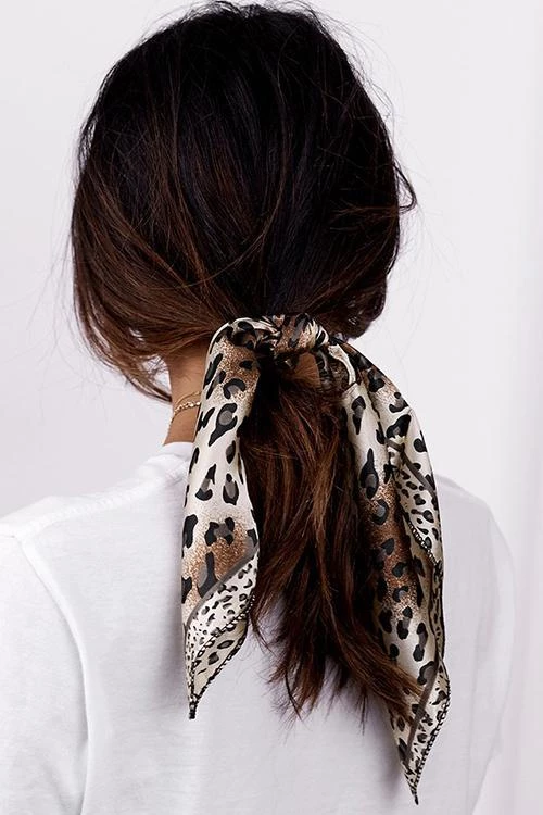 Levency Leopard Head Print Scrunchie New In 2 Levency Leopard Head Print Scrunchie New In