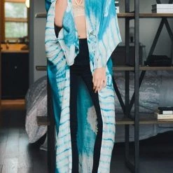 Levency New In Print Long Sleeve Kimono Cardigan