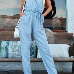 Levency New In Think It Through Chambray Jumpsuit