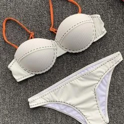 Levency New In Solid Low Waist Bikini Set