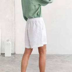 Levency New In Button Linen Paperbag Short