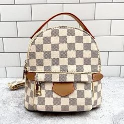 Levency Luxe Checkered Mini Backpack 21 Levency Luxe Checkered Mini Backpack