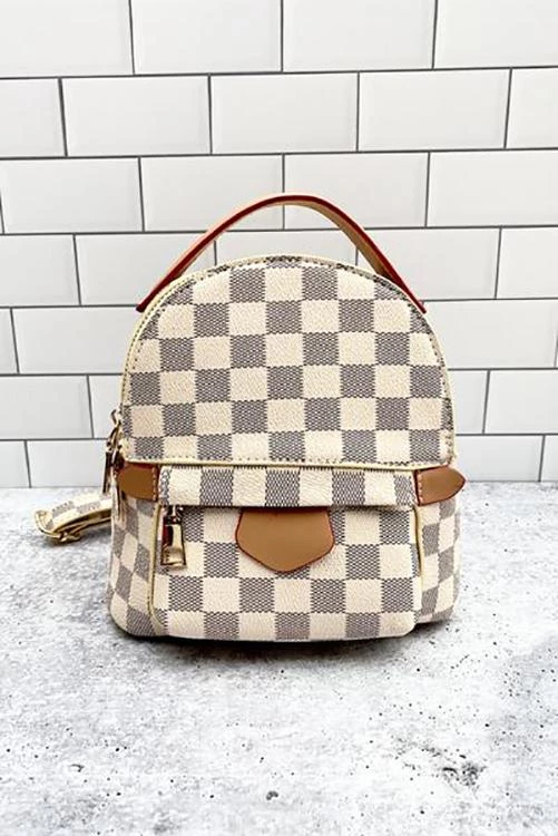 Levency Luxe Checkered Mini Backpack 10 Levency Luxe Checkered Mini Backpack