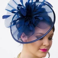 Levency Feather Mesh Fascinator New In