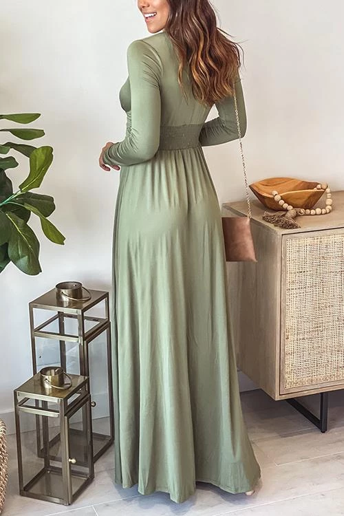 Levency V Neck Long Sleece Slit Maxi Dress New In 20 Levency V Neck Long Sleece Slit Maxi Dress New In