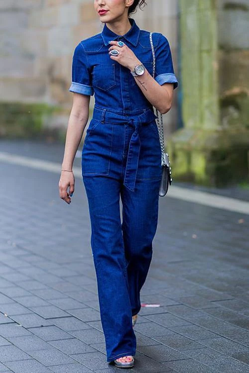 Levency New In Deep V Neck Half Sleeve Jumpsuit