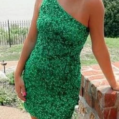 Levency New In Sequin One Shoulder Bodycon Mini Dress