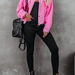 Levency Frayed Hem Cropped Corduroy Jacket New In 58 Levency Frayed Hem Cropped Corduroy Jacket New In