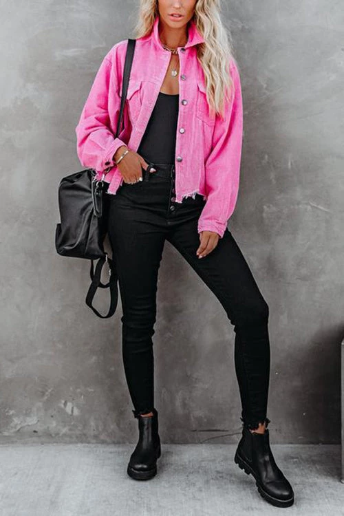 Levency Frayed Hem Cropped Corduroy Jacket New In 27 Levency Frayed Hem Cropped Corduroy Jacket New In