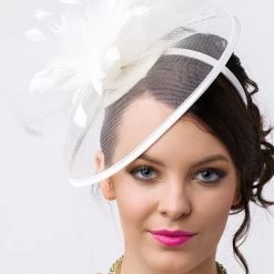Levency Feather Mesh Fascinator New In