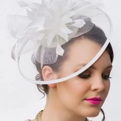 Levency Feather Mesh Fascinator New In