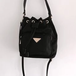 Levency New In Nylon Adjustable Strap Bucket Bag