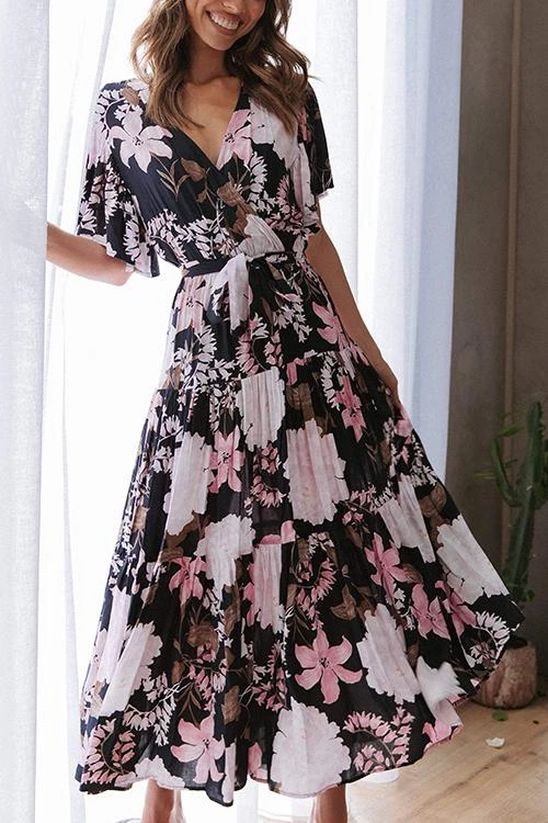 Levency New In Print Ruffles Wrap Maxi Dress 9 Levency New In Print Ruffles Wrap Maxi Dress