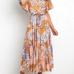 Levency New In Print Ruffles Wrap Maxi Dress 30 Levency New In Print Ruffles Wrap Maxi Dress
