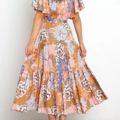 Levency New In Print Ruffles Wrap Maxi Dress 32 Levency New In Print Ruffles Wrap Maxi Dress