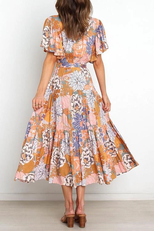 Levency New In Print Ruffles Wrap Maxi Dress 16 Levency New In Print Ruffles Wrap Maxi Dress