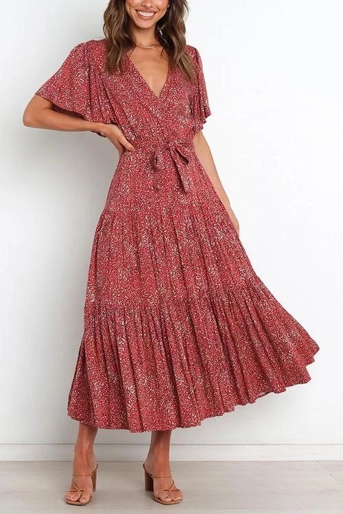 Levency New In Print Ruffles Wrap Maxi Dress 7 Levency New In Print Ruffles Wrap Maxi Dress