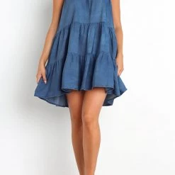 Levency Denim Babydoll Tank Mini Dress