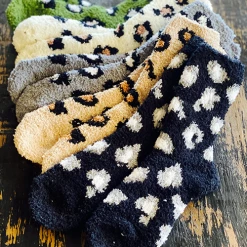 Levency New In Leopard Pattern Coral Fleece Socks 15 Levency New In Leopard Pattern Coral Fleece Socks