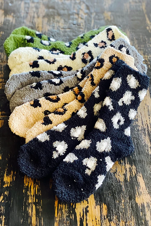 Levency New In Leopard Pattern Coral Fleece Socks 6 Levency New In Leopard Pattern Coral Fleece Socks