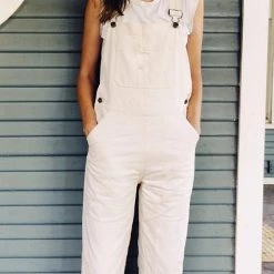 Levency New In Solid Pockets Denim Overall