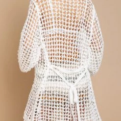 Levency Loose Weave Long Belted Cardigan New In