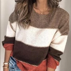 Levency Color Block Loose Sweater