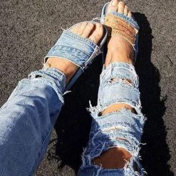 Levency New In OG Denim Flat Slipper