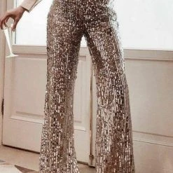 Levency Sequin Wide Flare Pants New In