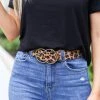 Levency Double O-Ring Leopard Print Belt New In