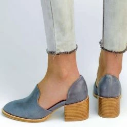 Levency Side Cut Chunky Heel Pumps