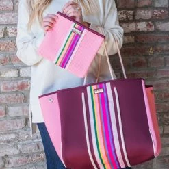 Levency Neoprene Tote And Wristlet New In