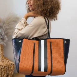 Levency Neoprene Tote And Wristlet New In