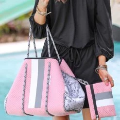 Levency Neoprene Tote And Wristlet New In
