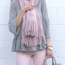 Levency New In Brushed Long Fringed Scarf