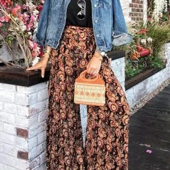 Levency Print Belted Palazzo Pant