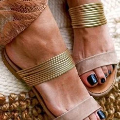 Levency Suede Non-Slip Rome Flat Sandals