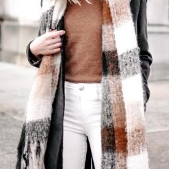 Levency New In Tassels Color Block Scarf