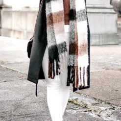 Levency New In Tassels Color Block Scarf