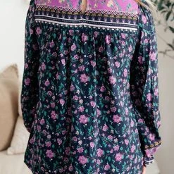 Levency Floral Ruffles Balloon Sleeves Blouse New In